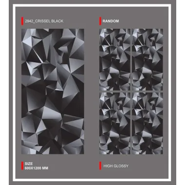 Carrelage  60x120 cm Crissel Black brillant