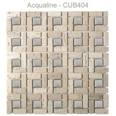 Mosaïque en verre et pierre 30 x 30 cm CUB404