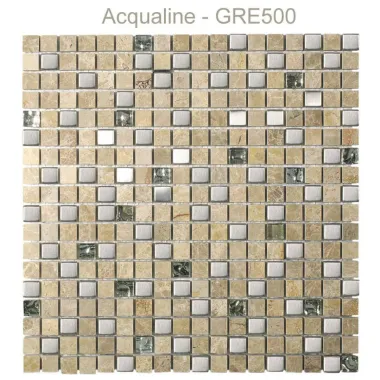 Mosaïque en verre, pierre et alu 30 x 30 cm GRE500