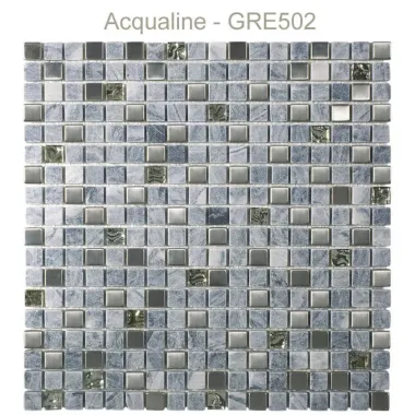 Mosaïque en verre, pierre et alu 30 x 30 cm GRE502