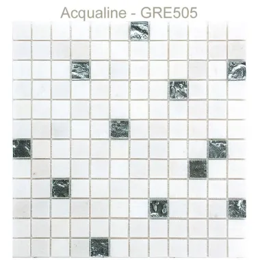 Mosaïque en verre, pierre et alu 30 x 30 cm GRE505