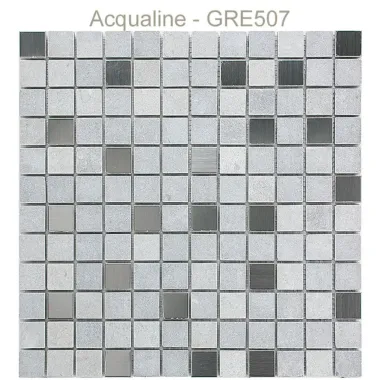 Mosaïque en verre, pierre et alu 30 x 30 cm GRE507