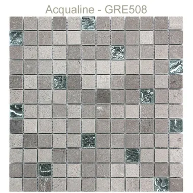 Mosaïque en verre, pierre et alu 30 x 30 cm GRE508