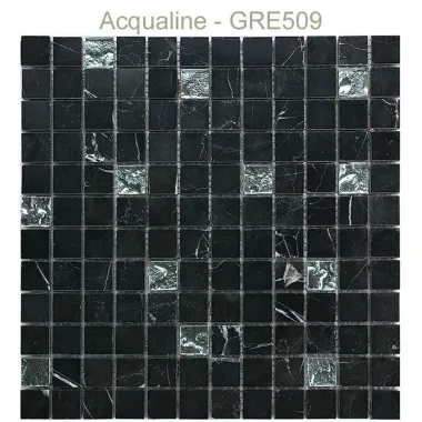 Mosaïque en verre, pierre et alu 30 x 30 cm GRE509