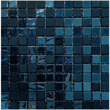 Emaux de verre 2,5x2,5 Opalo & Stone Glass Negro  Trame de 30x30 cm