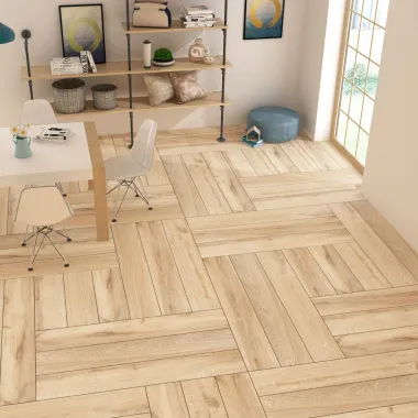 Carrelage 20x120 imitation bois Vocore Wood Camel Lisse