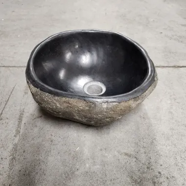 Vasque à poser en galet de rivière 33x32 cm (VASGAL35-041)